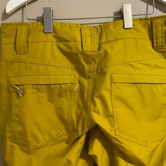 Women’s outdoor waterproof snow pants, mustard, large - Picture 5 of 9